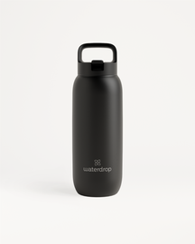 All-Purpose Thermo Straw Lid, matte-black, insulated water bottle.
