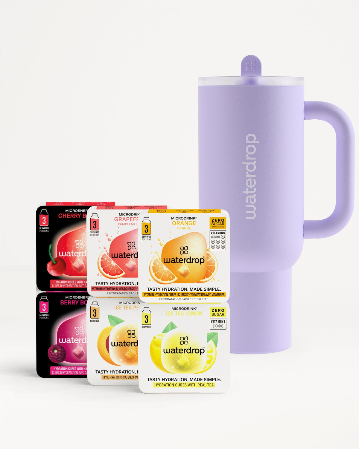 Starter Set Explorer Thermo Tumbler with Waterdrop hydration cubes.