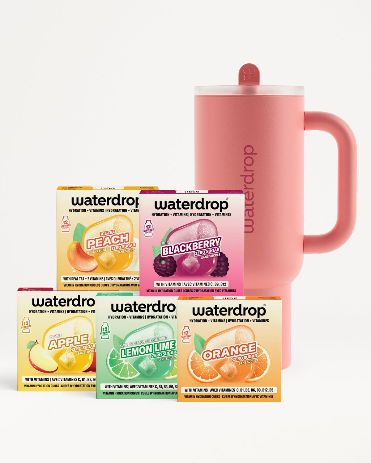 Set Waterdrop kutija okusa i ružičasta šalica.